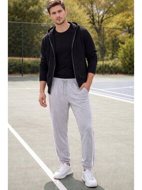 Adidas Essentials 3-Stripes Fleece Loose-Fit Sweatpants, Size XL, Grey/White